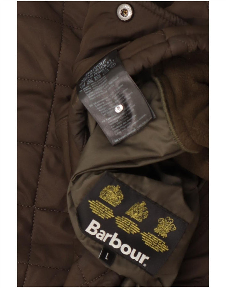 Męska pikowana kurtka Barbour UK 40, duża, khaki, poliester