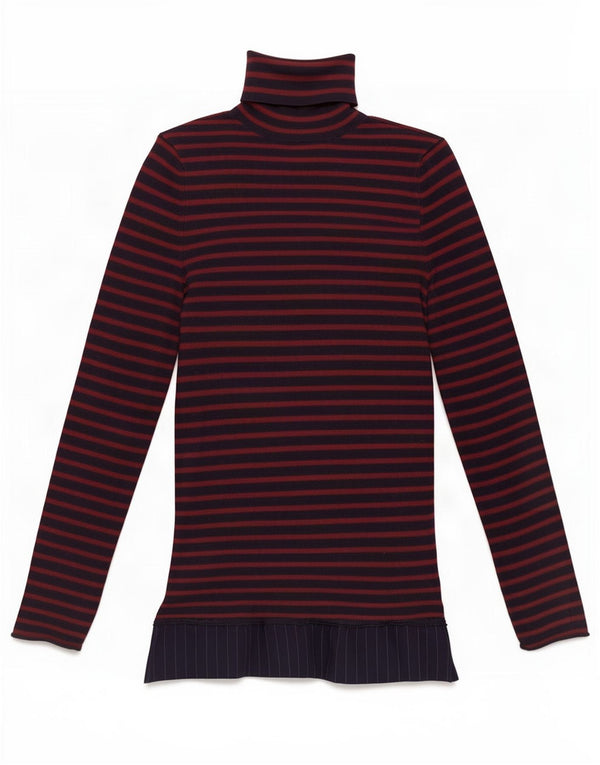 Zara Womens Top Long Sleeve UK 8 Small Navy Blue Striped