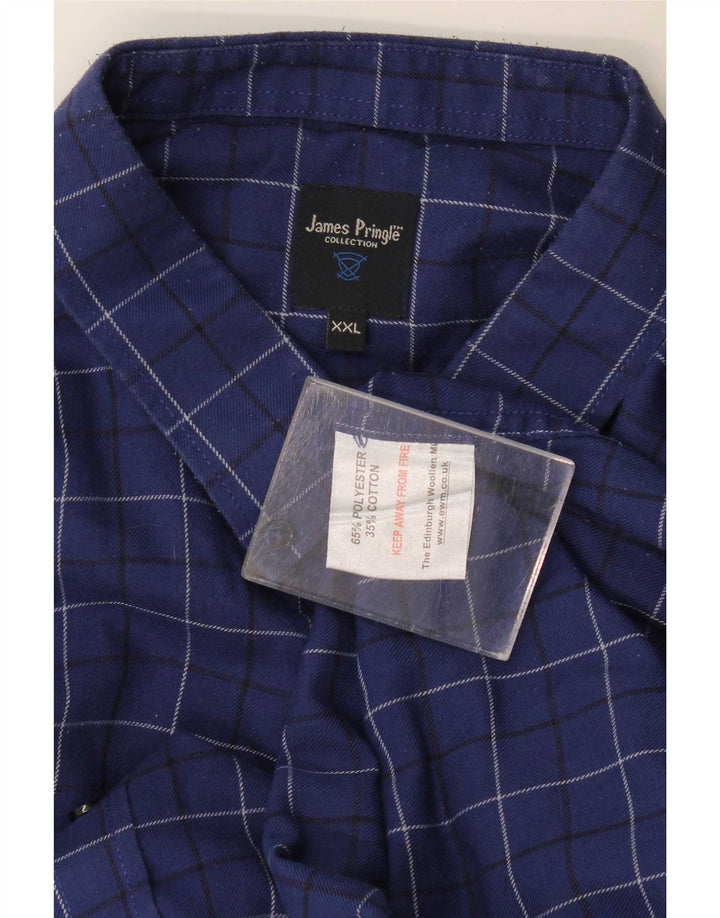 Koszula flanelowa męska James Pringle 2XL, granatowa, poliester w kratę