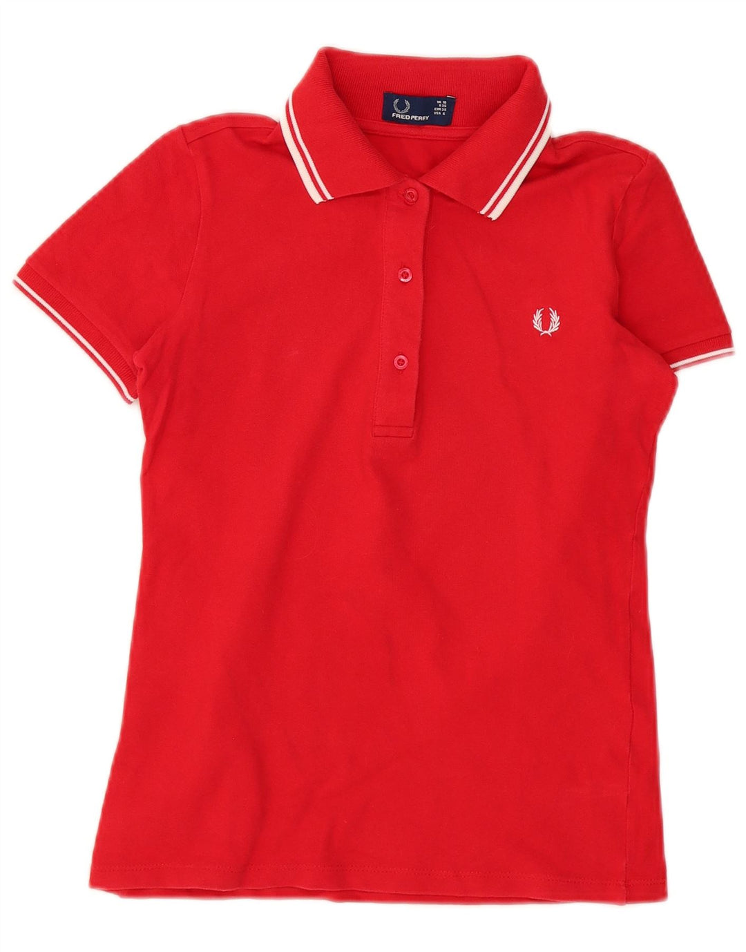 Damska koszulka polo Fred Perry UK 10, mała, czerwona bawełniana