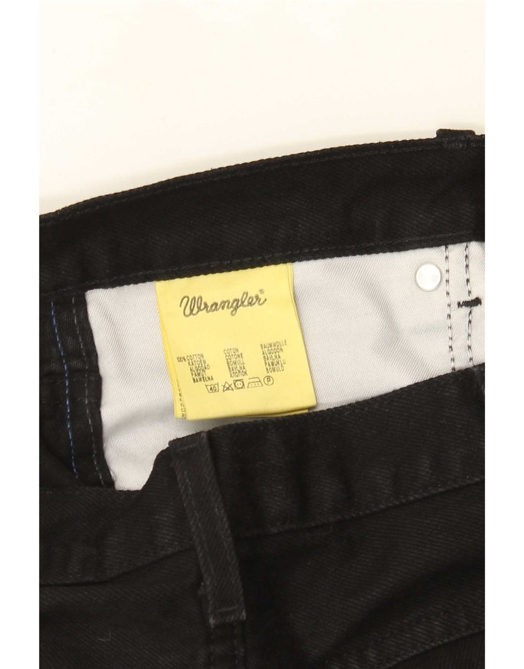 Męskie jeansy Wrangler Regular Straight W38 L32 Czarne bawełniane