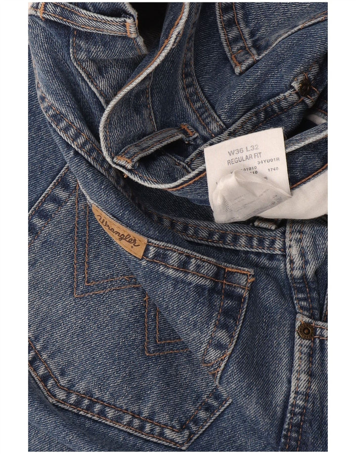 Męskie jeansy Wrangler o prostym kroju W36 L32, niebieskie, bawełniane