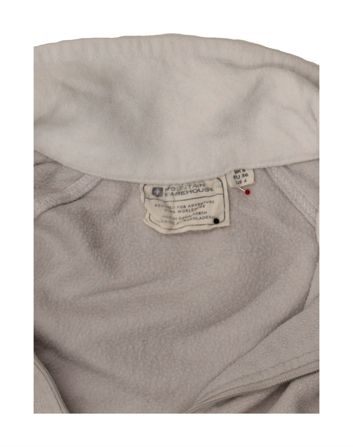 MOUNTAIN WAREHOUSE Womens Zip Neck Fleece Jumper UK 8 Small Grey Polyester Vintage Mountain Warehouse and Second-Hand Mountain Warehouse from Messina Hembry 