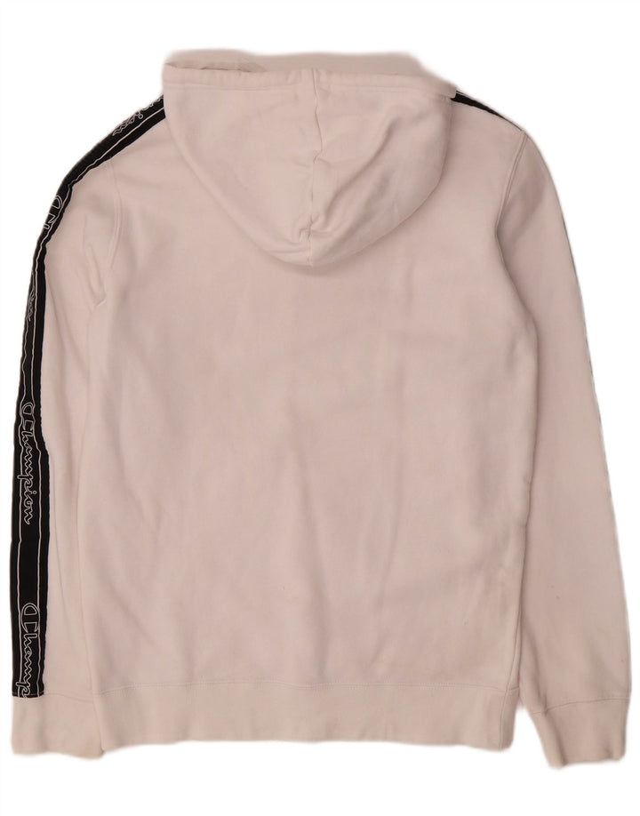 Męski sweter z kapturem i grafiką CHAMPION, mały, biały, z blokami kolorów