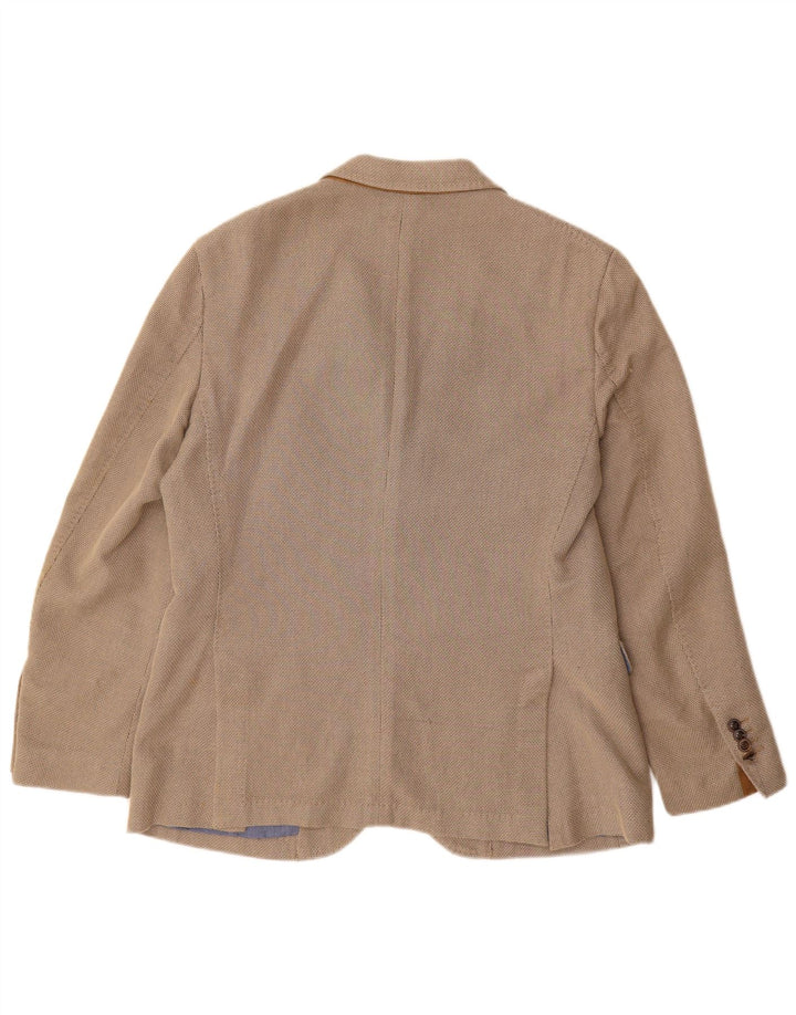 Męska marynarka Massimo Dutti zapinana na 2 guziki, EU 52, duża, beżowa, bawełniana