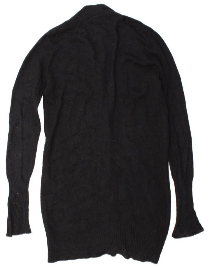Damski sweter o przedłużonym fasonie Zara UK 14, średni czarny jedwab
