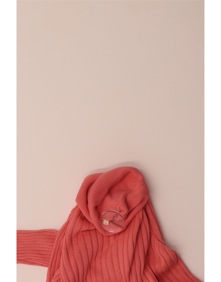 VINTAGE Womens Roll Neck Jumper Sweater UK 12 Medium Pink Cotton Vintage Vintage and Second-Hand Vintage from Messina Hembry 