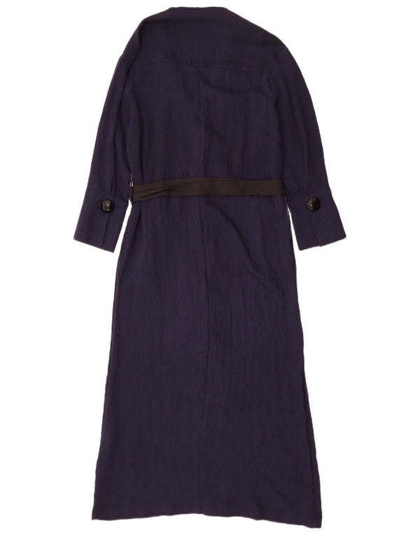 Damska sukienka maxi z rękawami 3/4 Zara, oversize UK 6 XS, granatowa, poliester