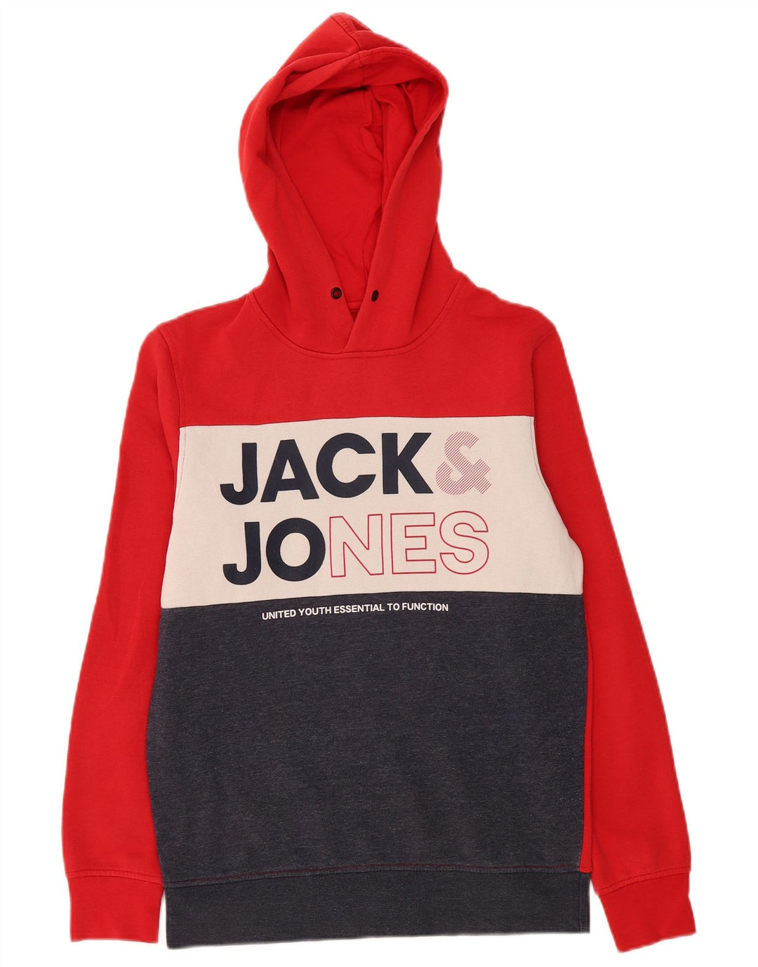 Męski sweter z kapturem i grafiką Jack & Jones, mały, wielokolorowy blok kolorów