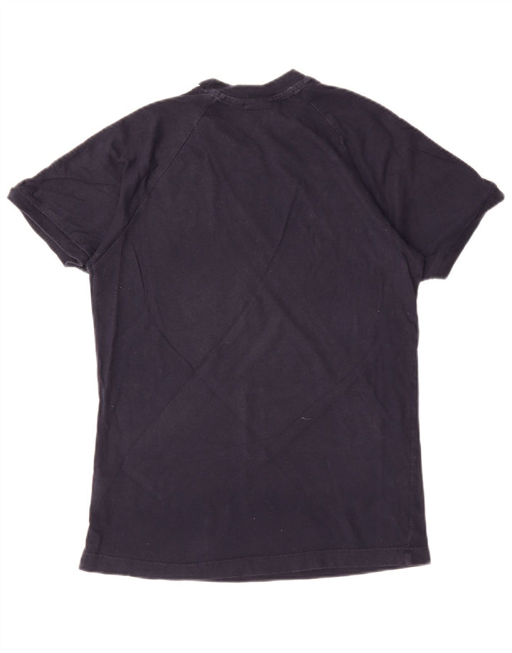 Damska koszulka z grafiką ADIDAS Top UK 10, mała, granatowa, bawełniana