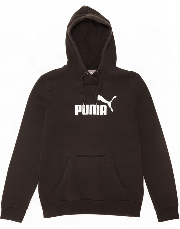 Damski sweter z kapturem Puma z grafiką UK 8, mały, czarny, bawełniany