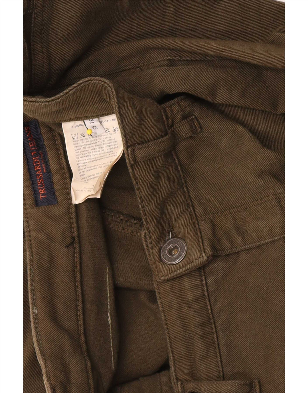 Damskie jeansy Bootcut Trussardi W31 L31, bawełna khaki
