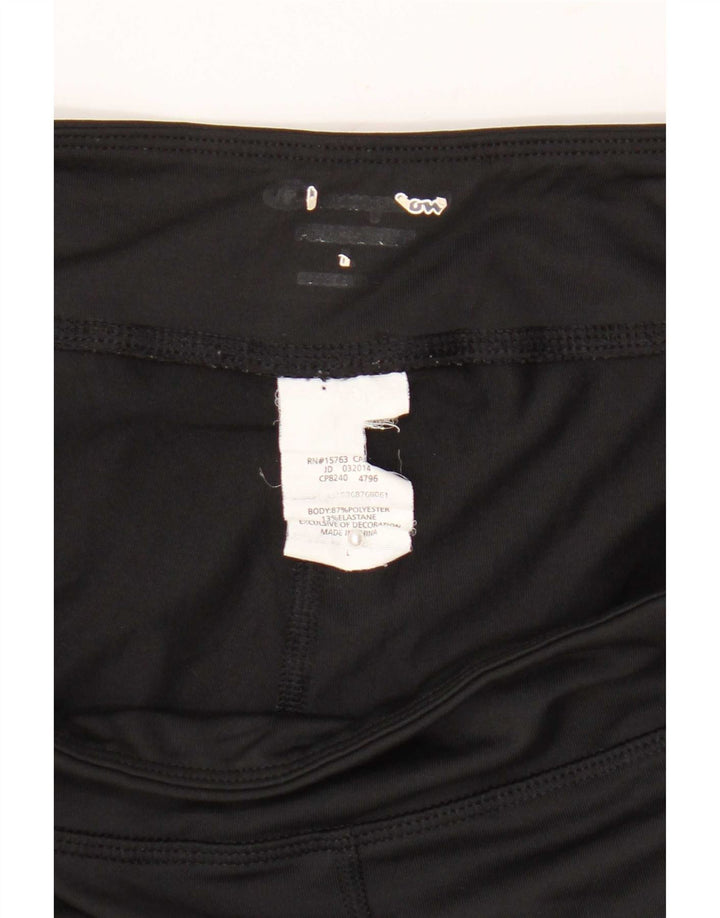 Damskie legginsy Champion Capri, duży czarny poliester z blokami kolorów