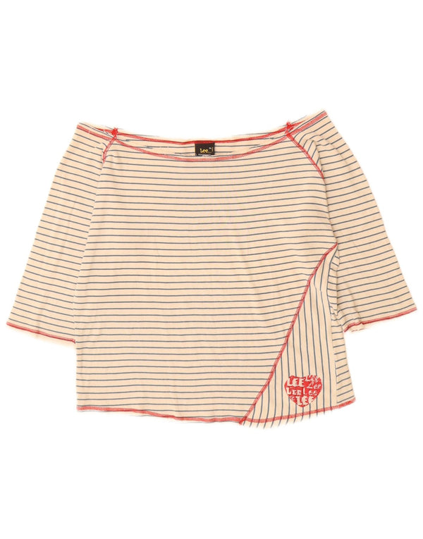 Damski top Lee z odkrytymi ramionami, rękawem 3/4, UK 18 XL w białe paski