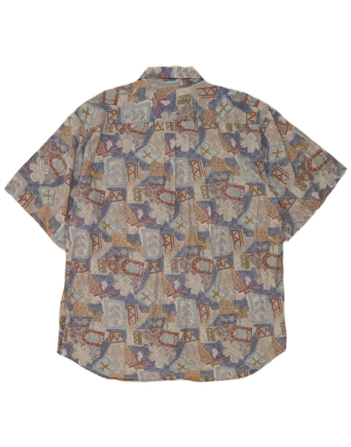 FILA Męska koszula z krótkim rękawem 2XL, wielokolorowa, bawełniana w kwiaty