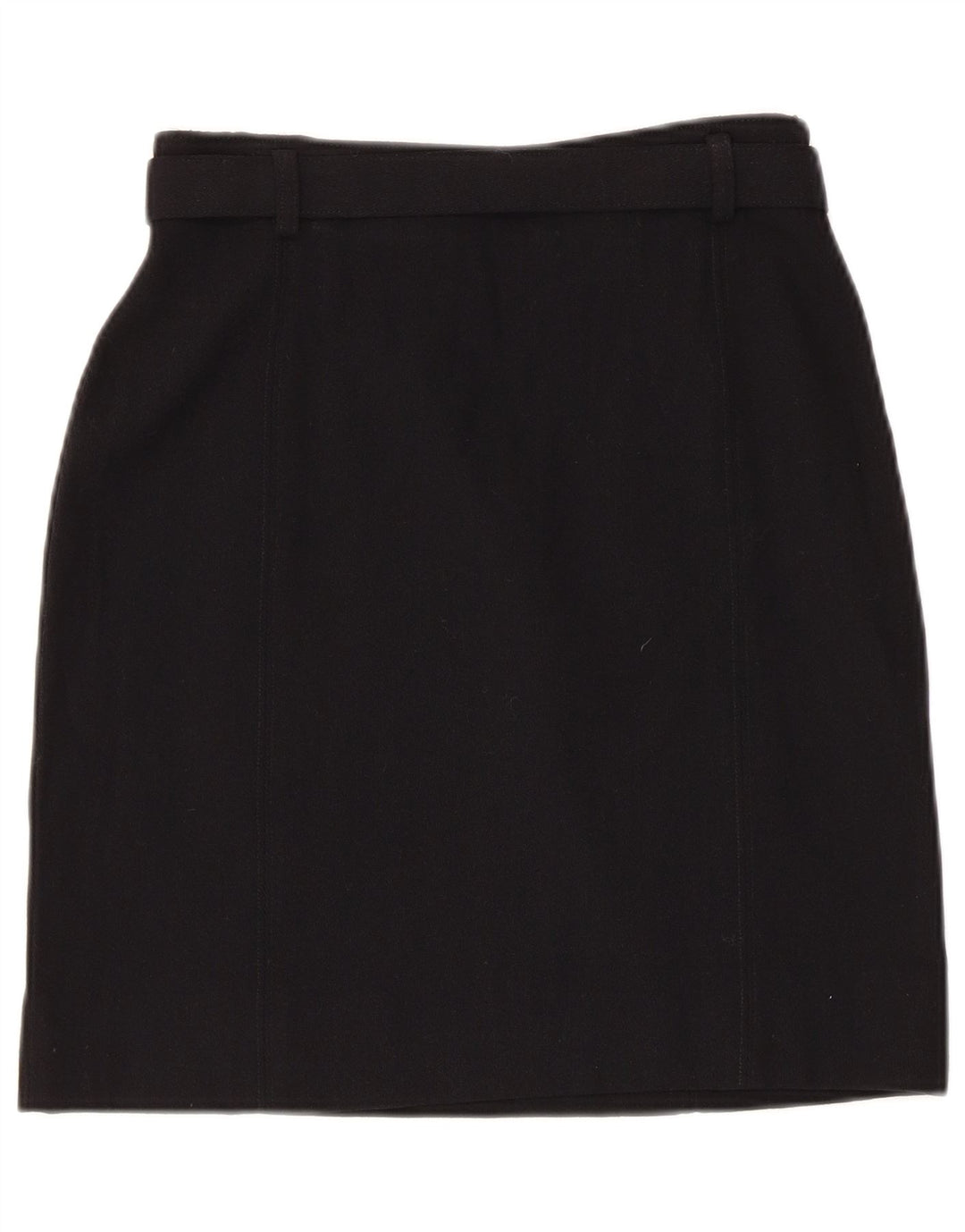 Prosta spódnica damska w stylu vintage IT 42 Medium W26 Czarna wełna