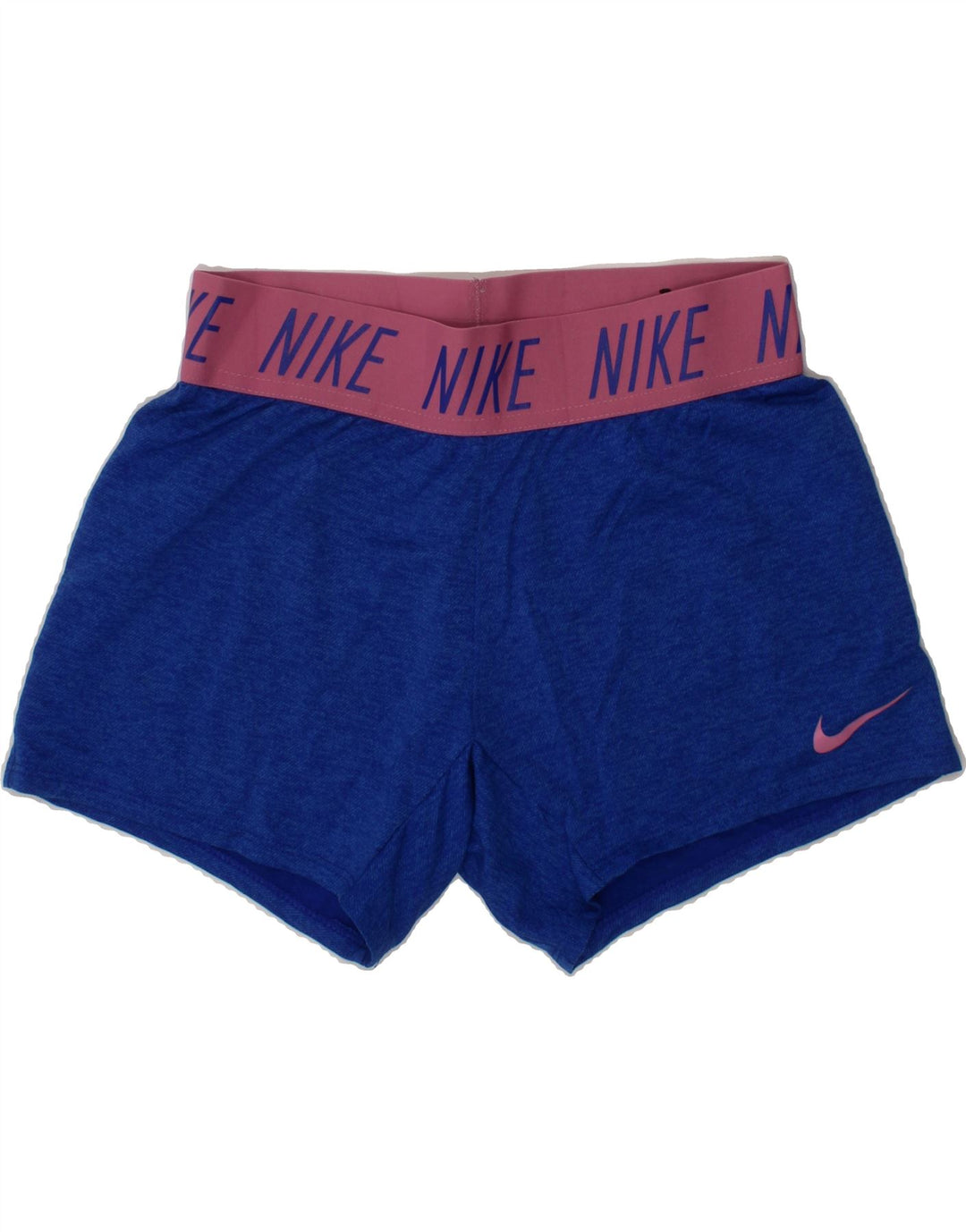 NIKE Girls Graphic Sport Shorts 10-11 Years Medium Blue Polyester Vintage Nike and Second-Hand Nike from Messina Hembry 