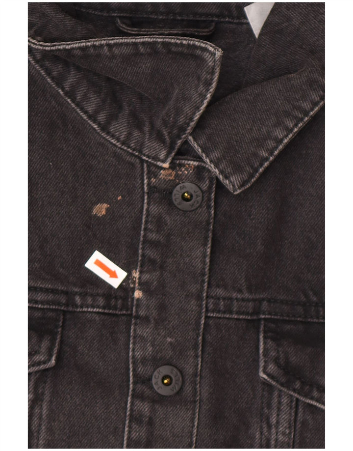 JACK WILLS Damska kurtka dżinsowa oversize UK 10, mała, szara, bawełniana