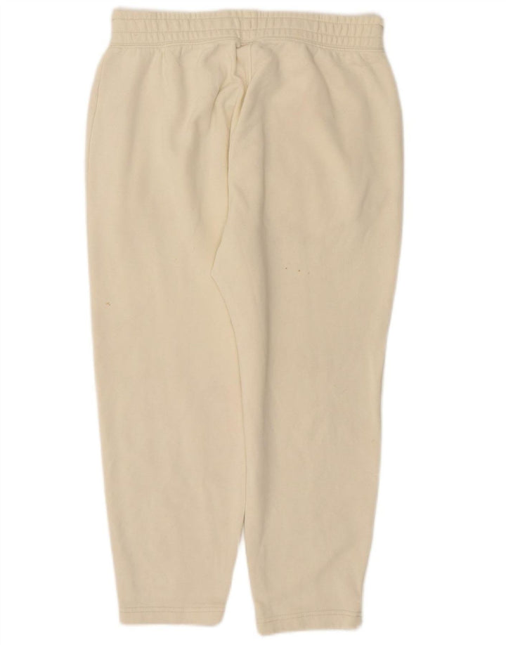 NIKE Womens Tracksuit Trousers UK 14 Large  Off White Cotton