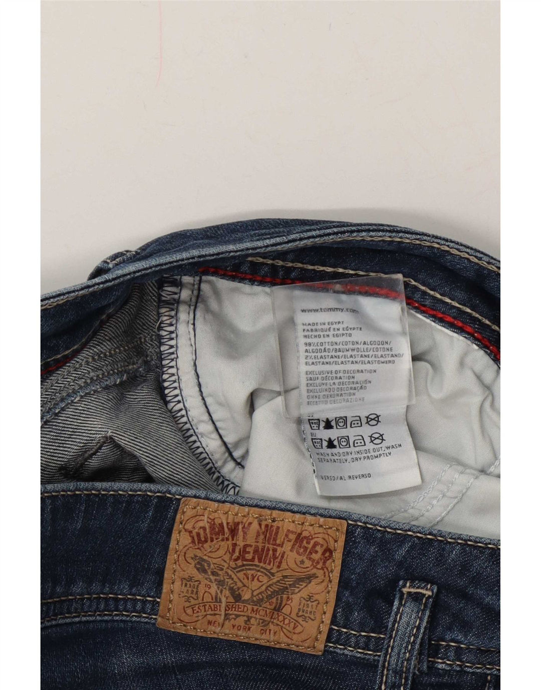 Damskie jeansy slim Tommy Hilfiger W34 L30 Granatowa bawełna