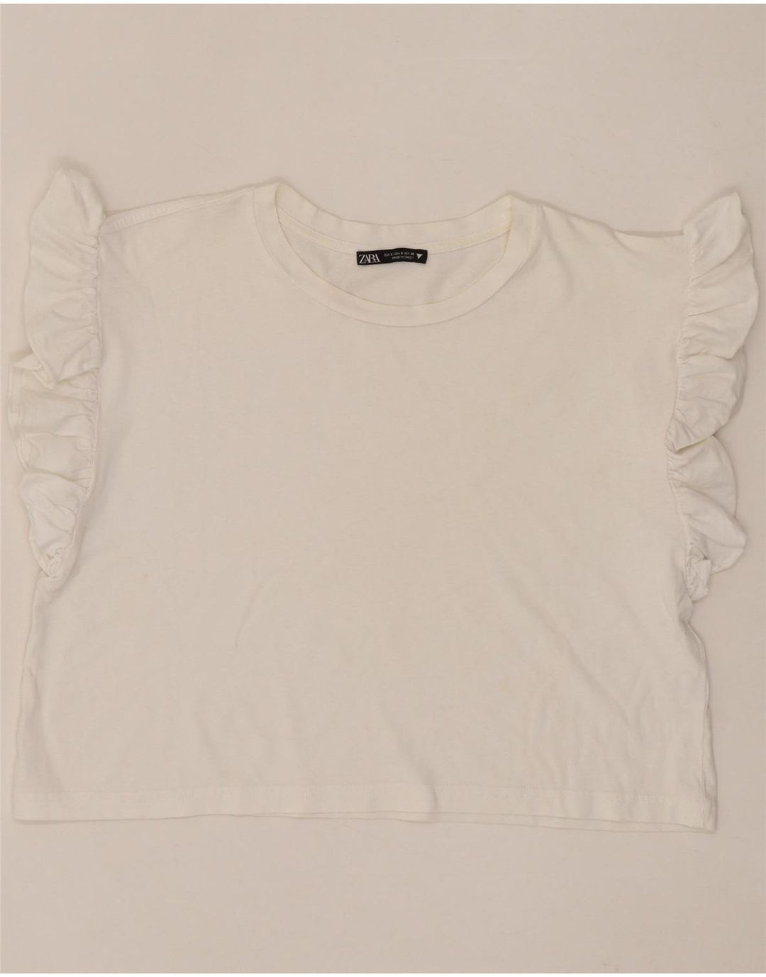 ZARA Womens Oversized Blouse Top UK 10 Small White Cotton Vintage Zara and Second-Hand Zara from Messina Hembry 