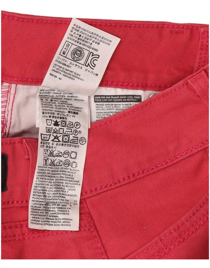 Damskie jeansy Capri Levi's US 4 Small W27 L20 Różowa bawełna