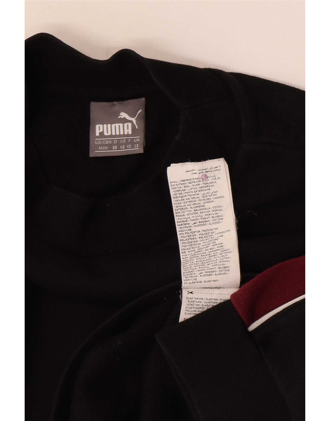 Damska bluza Puma Sweter UK 12 Średnia czarna bawełna z blokami kolorów