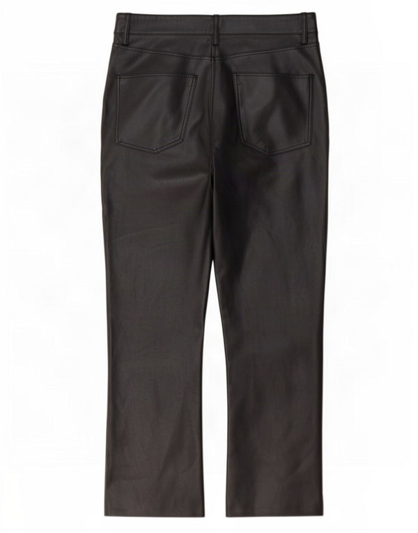 Spodnie damskie Zara Crop Bootcut ze sztucznej skóry EU 38 Small W28 L25 Czarne
