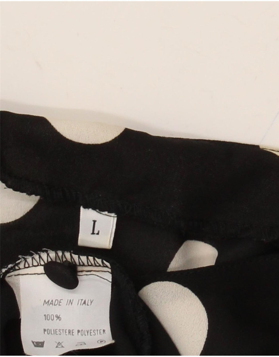 Damska bluzka koszulowa z krótkim rękawem VINTAGE UK 16, duża, czarna w kropki