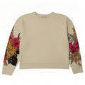 Damska bluza oversize Zara z grafiką UK 14, średnia, biała, w kwiaty