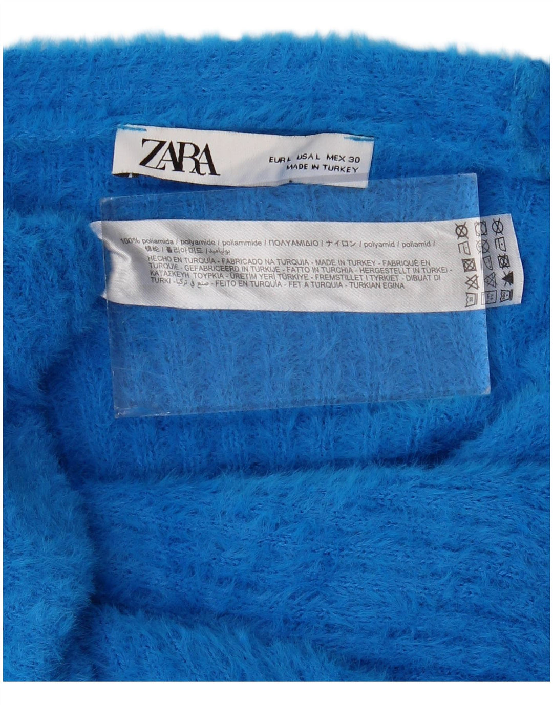 Damski sweter oversize Zara Crop Oversize UK 16, duży niebieski poliamid