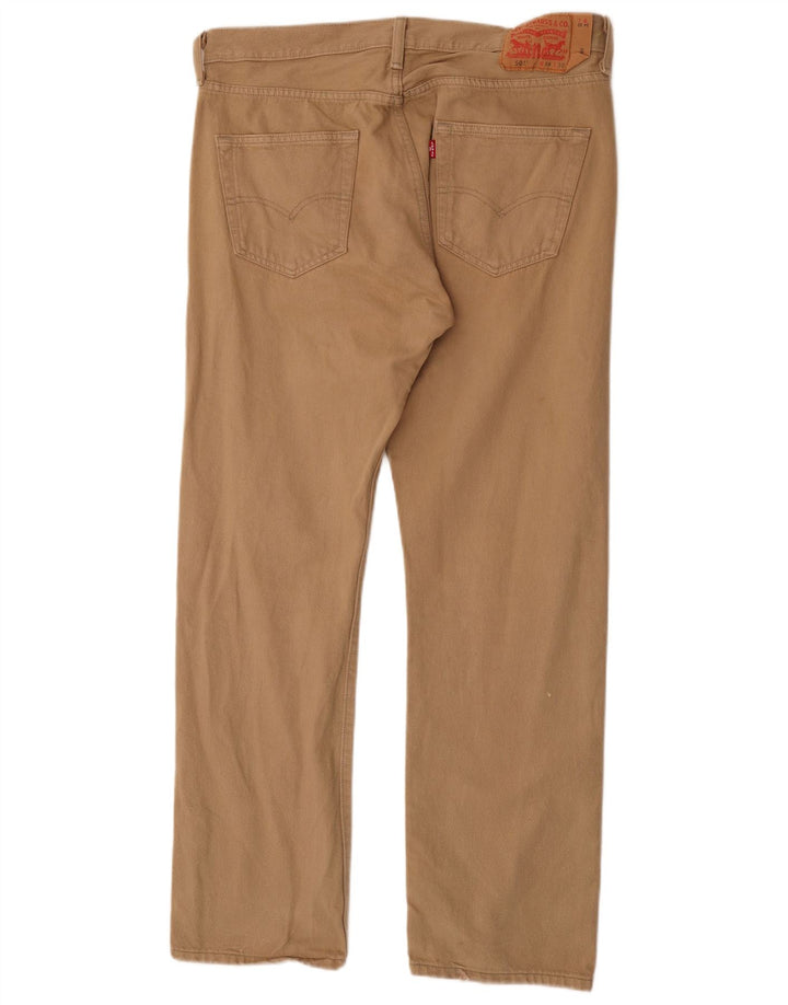 Męskie jeansy Levi's 501 Stretch Straight W34 L30 Brązowa bawełna