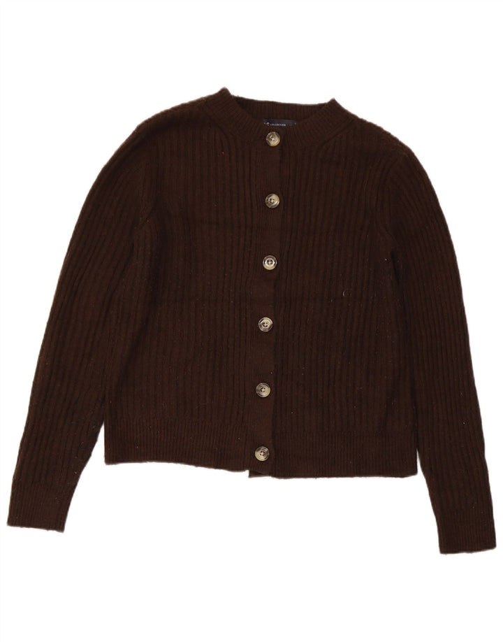 Marks & Spencer Krótki sweter damski, UK 10, mały, brązowy poliester