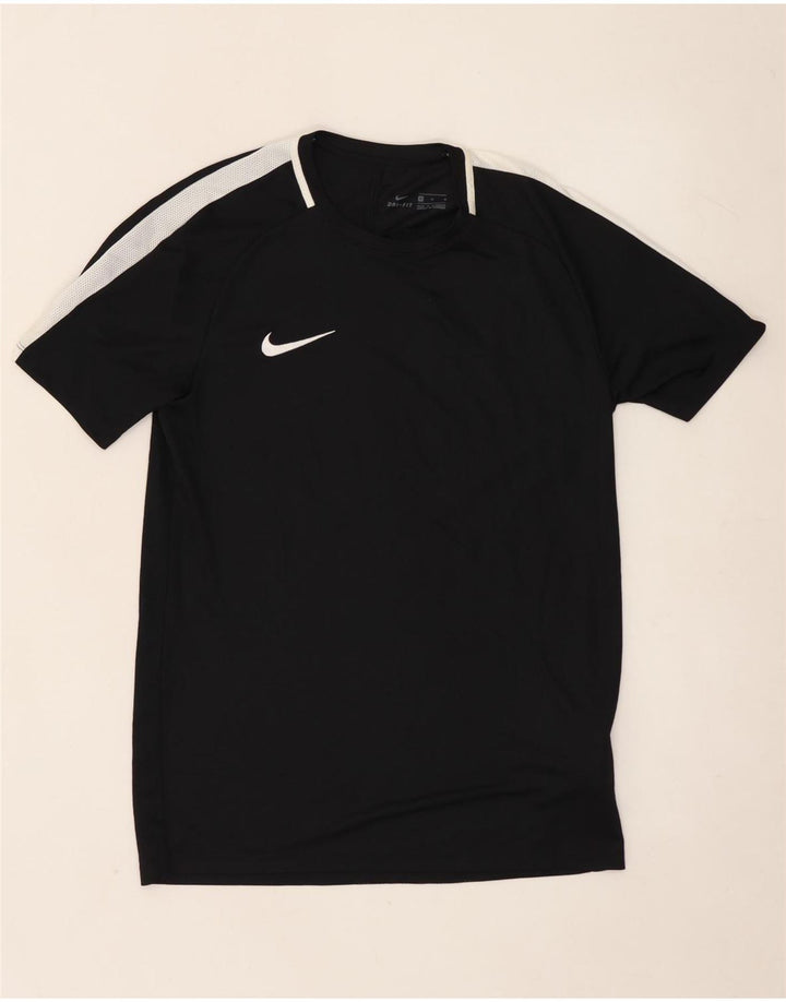 Męski T-shirt Nike Dri Fit Top, średni czarny poliester z blokami kolorów