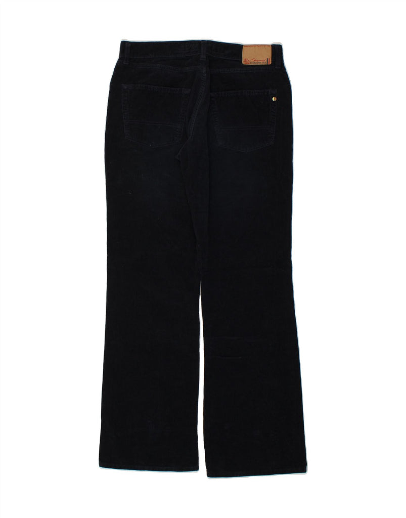 BEN SHERMAN Womens Bootcut Corduroy Trousers W34 L34 Navy Blue Cotton Vintage Ben Sherman and Second-Hand Ben Sherman from Messina Hembry 