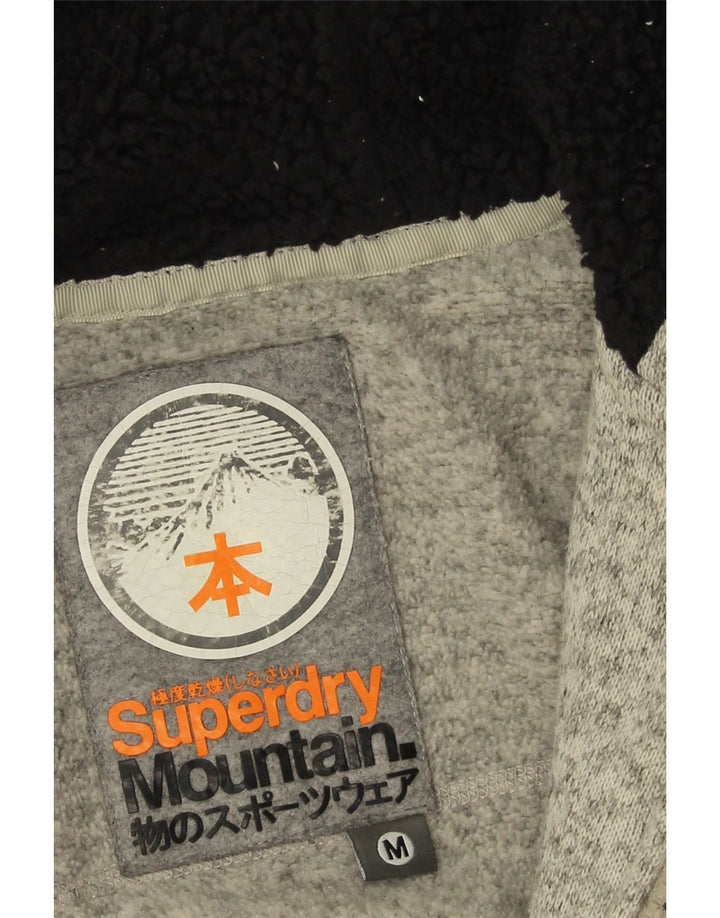 Damski sweter z kapturem Superdry, UK 14, średni szary, nakrapiany poliester