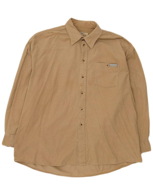 Koszula sztruksowa męska Vintage 2XL, beżowa, bawełniana