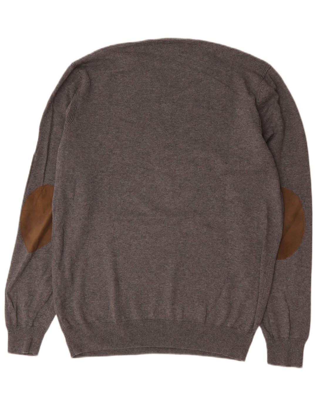 Męski sweter z okrągłym dekoltem Massimo Dutti XL, szary, bawełniany