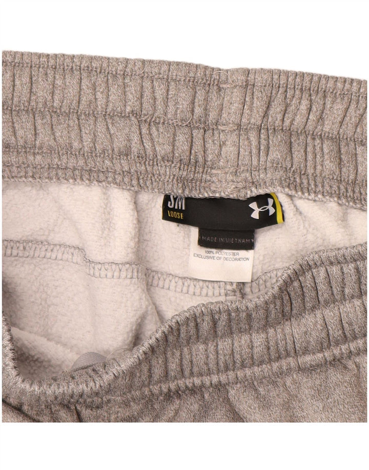 Męskie spodnie dresowe UNDER ARMOUR z grafiką, małe, szare, z poliestru