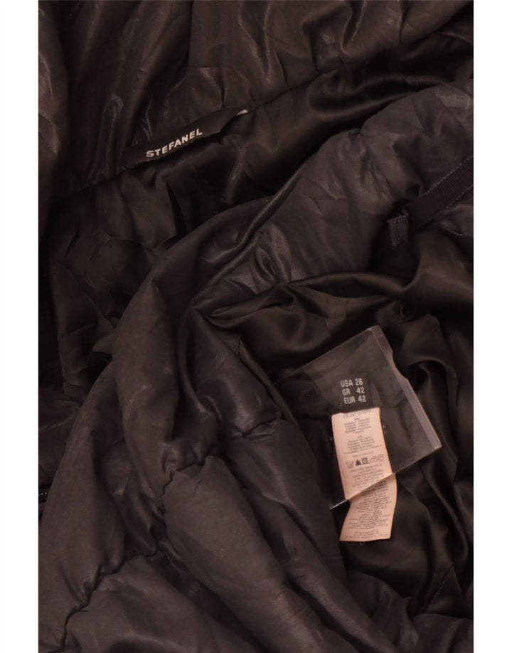 Damski płaszcz ocieplany Stefanel IT 42, średni czarny poliester