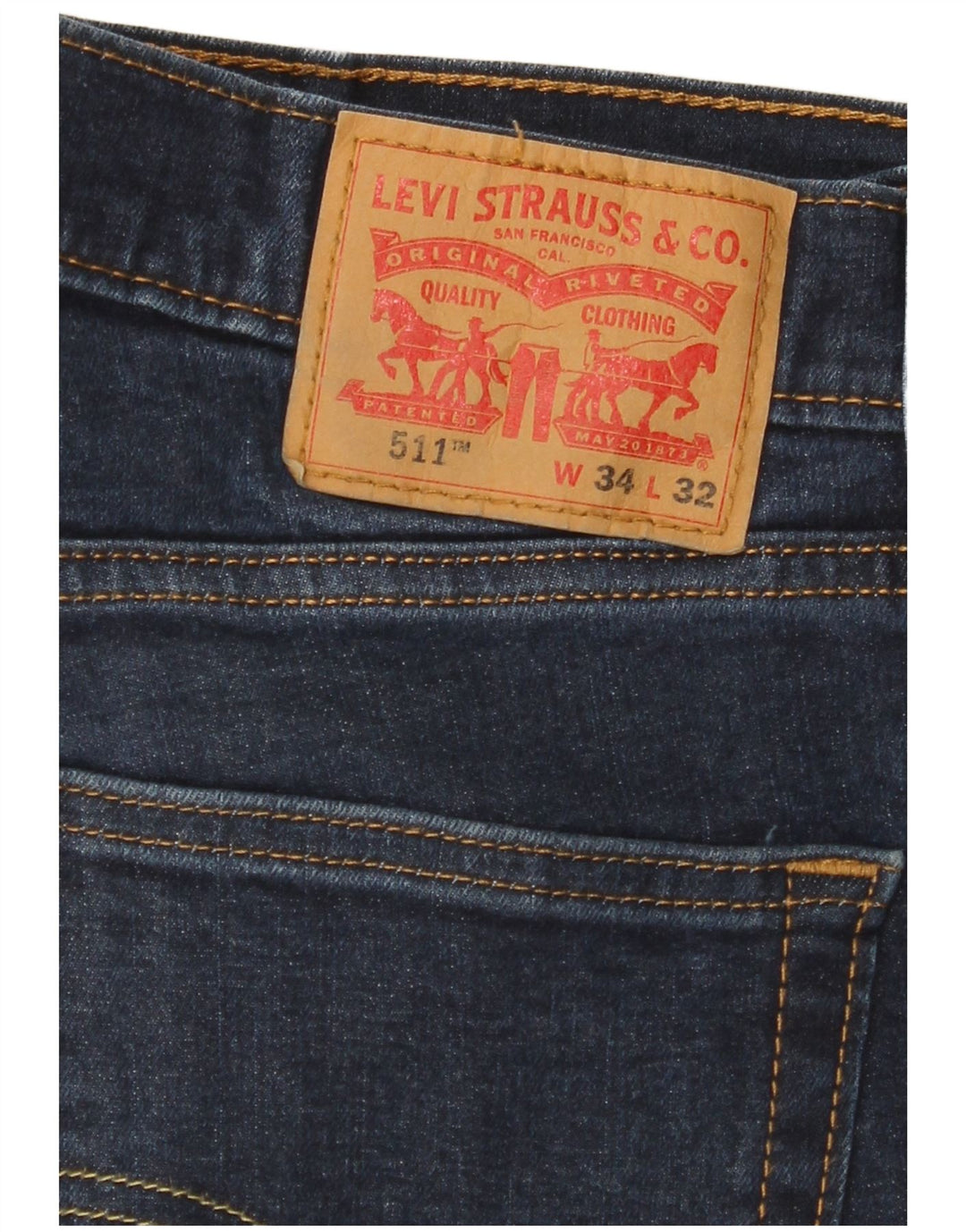 Męskie jeansy LEVI'S 511 Slim W34 L32 Granatowa bawełna