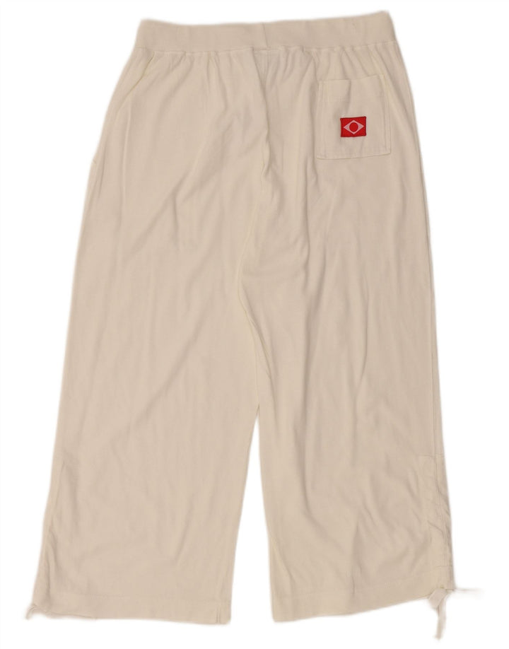 Damskie spodnie dresowe DIADORA Capri z szerokimi nogawkami UK 12 Średni biały