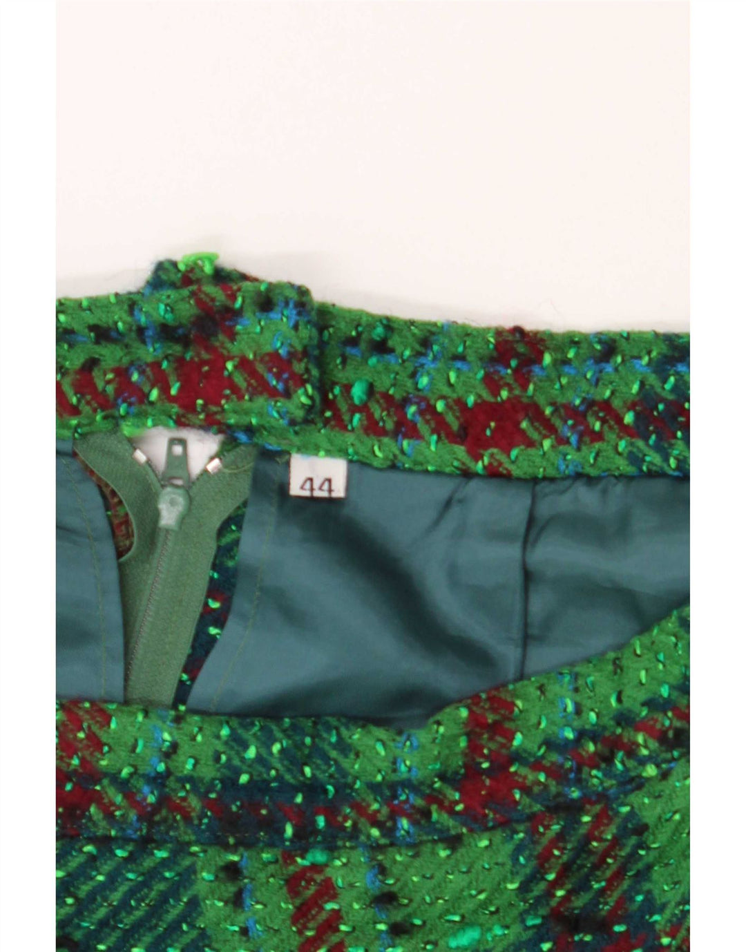 Vintage damska spódnica ołówkowa IT 44 Medium W28 w zieloną kratę