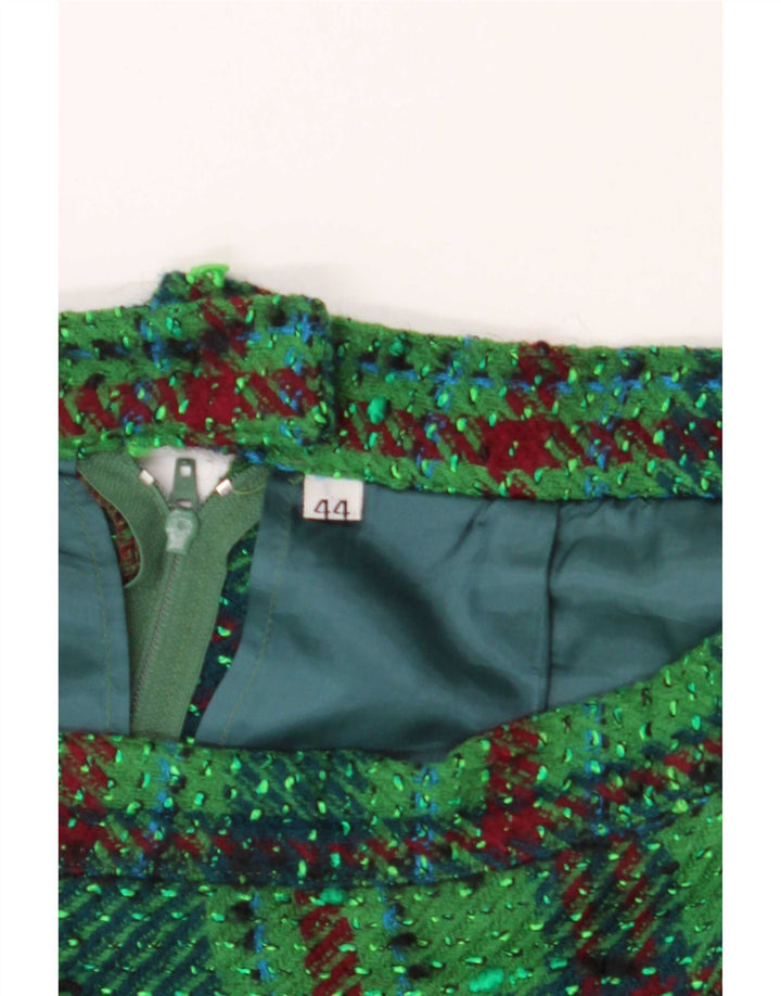 Vintage damska spódnica ołówkowa IT 44 Medium W28 w zieloną kratę
