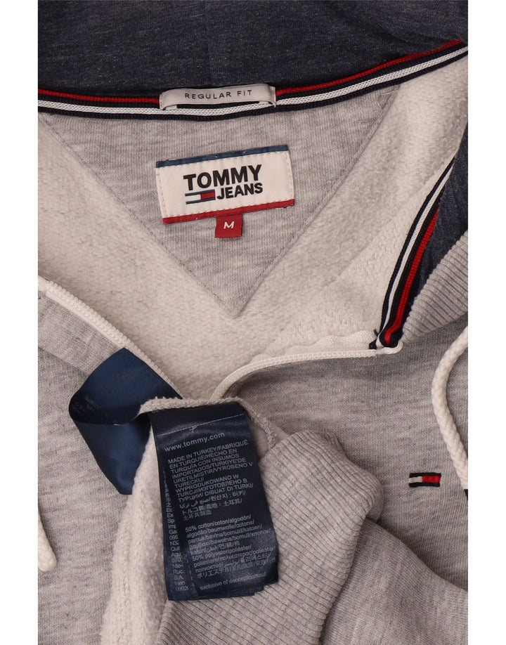 Męski sweter z kapturem i zamkiem błyskawicznym TOMMY HILFIGER o regularnym kroju, średnioszary, nakrapiany