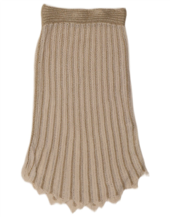 Vintage damski zestaw 2-częściowych spódnic UK 8 Small W26 Beżowy akryl w paski