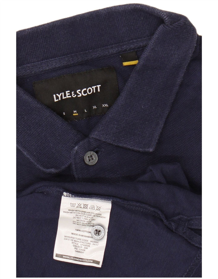 Męska koszulka polo LYLE & SCOTT, średnia, granatowa, bawełniana