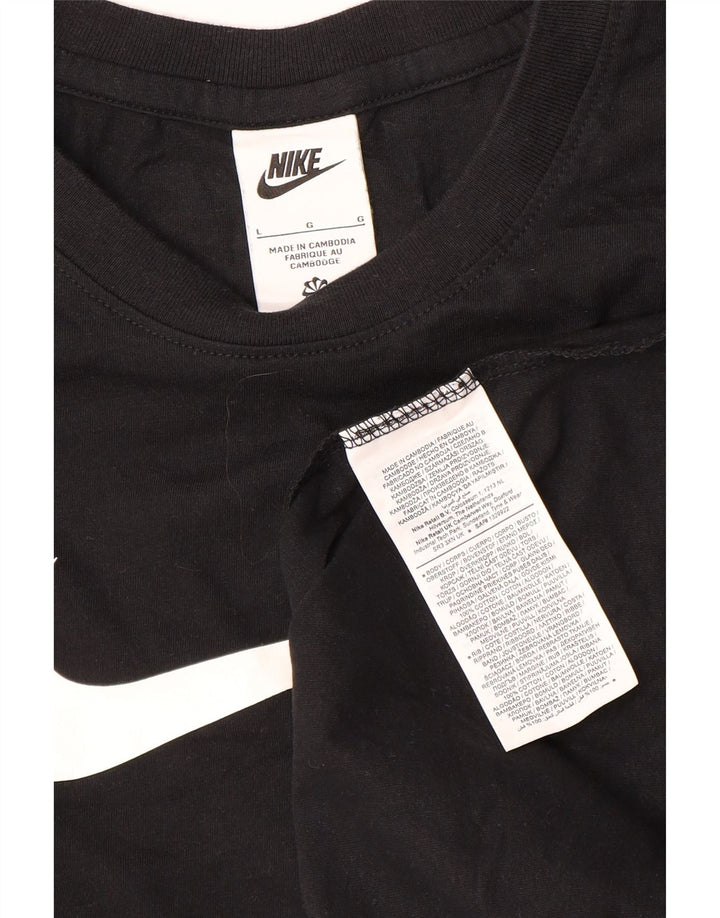 Męski T-shirt z grafiką Nike, duży, czarny, bawełniany