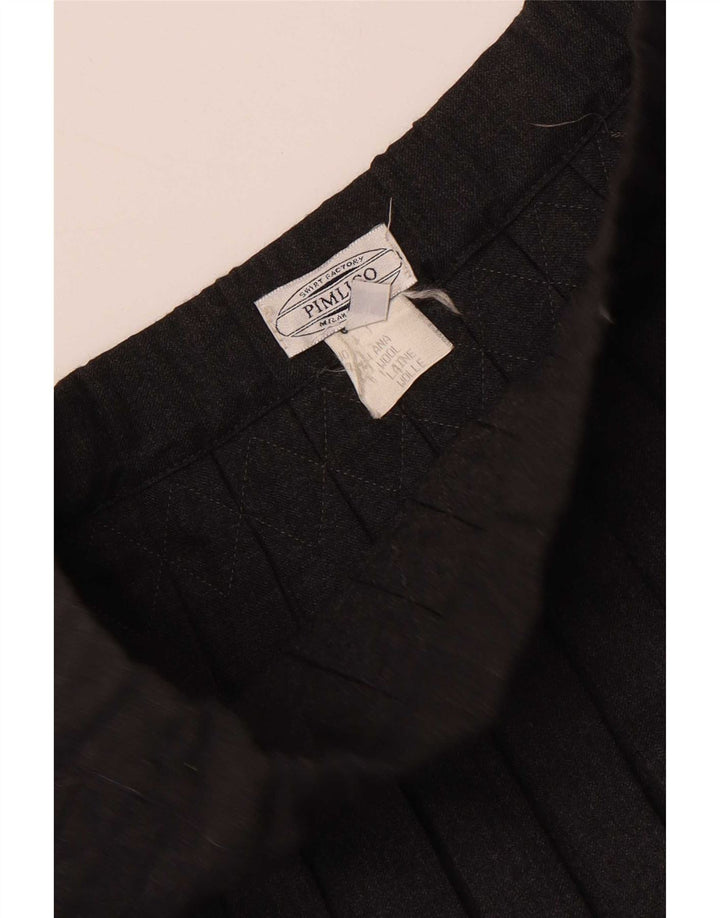 Vintage damska plisowana spódnica IT 42 Medium W30 Szara wełna