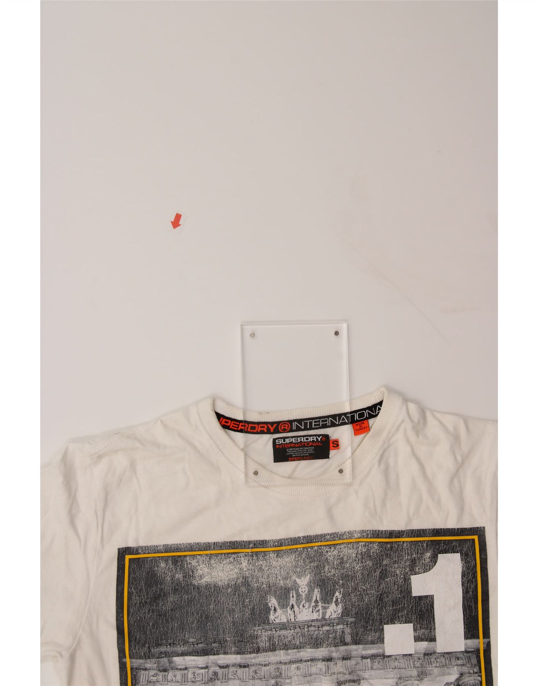 SUPERDRY Mens Graphic T-Shirt Top Small White Cotton Vintage Superdry and Second-Hand Superdry from Messina Hembry 